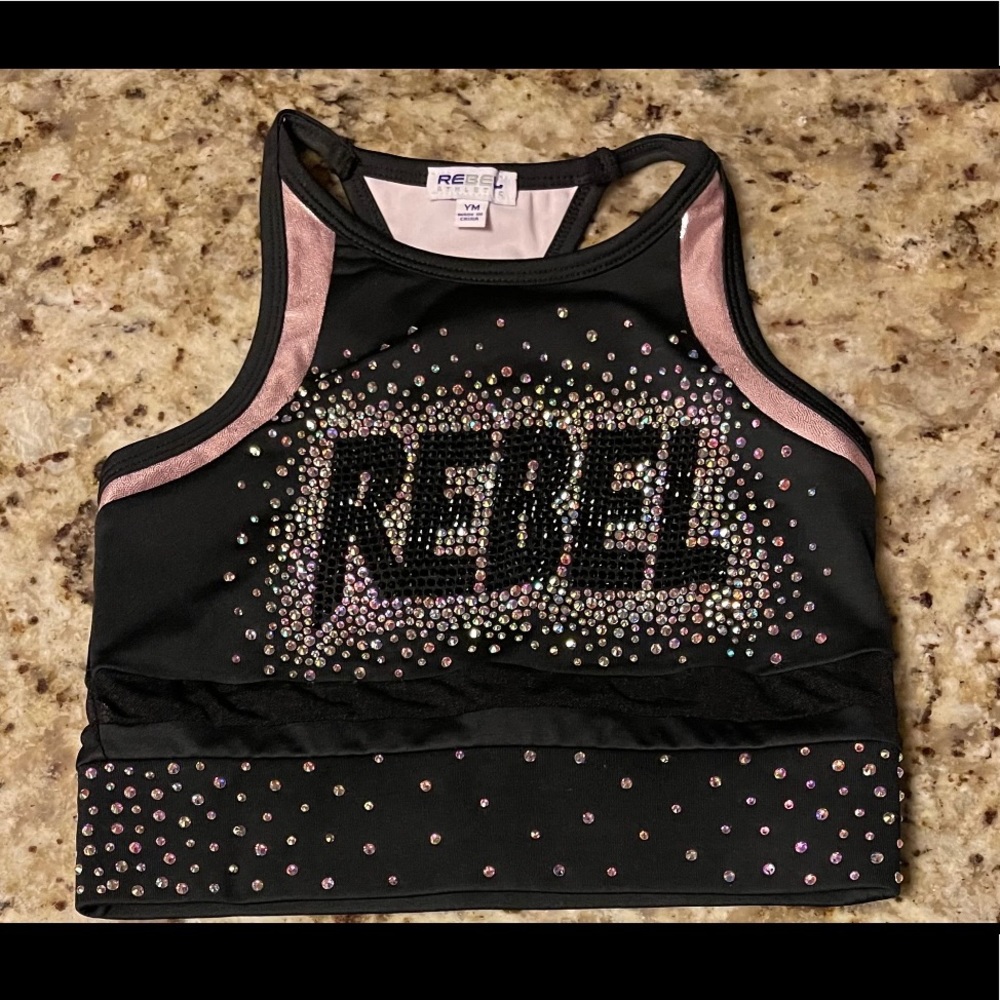 Rebel Athletic Girls Black and Rosegold Set
